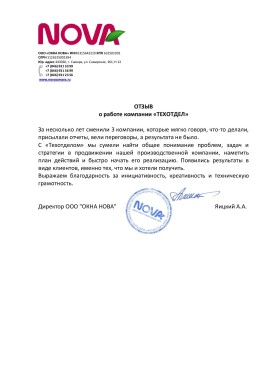 ООО Окна Нова - ЯИЦКИЙ А.А